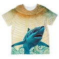 thumbnail image 1 of Great White Shark In Waves All Over Toddler T Shirt Multi 4T, 1 of 1