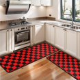 thumbnail image 3 of Kitchen Rugs Sets Of 2,Red and Black Checkered Pattern Anti Fatigue Kitchen Mat Rugs Non Slip Washable,Decorative Kitchen Floor Mats for Kitchen,Sink,Laundry,17"x47"+17"x47", 3 of 5