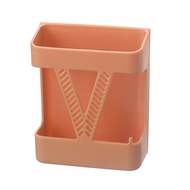 Soporte de enchufe de rack de almacenamiento de control remoto montado en la pared sin perforaciones (naranja) Likrtyny Para estrenar