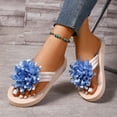 thumbnail image 5 of 2026 Women's 3D Floral Sandals Dressy Flatform Thongs Flip Flops Summer Beach Vacation Fashion Casual Flip Flops Elegant Flower Slippers (Male,Blue3), 5 of 7