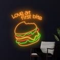 thumbnail image 3 of Handmadetneonsign Love At First Bite Neon Sign, Burger LED Sign, Burger Neon Light, Burger Light, 3 of 5