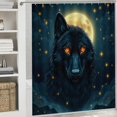 thumbnail image 2 of RKSupls Waterproof Shower Curtain, Majestic Black Wolf Glowing Eyes Full Moon Polyester Shower Curtain with Hooks for Chic Elegant Home Bathtub Bathroom Decor Washable Curtains, 2 of 6