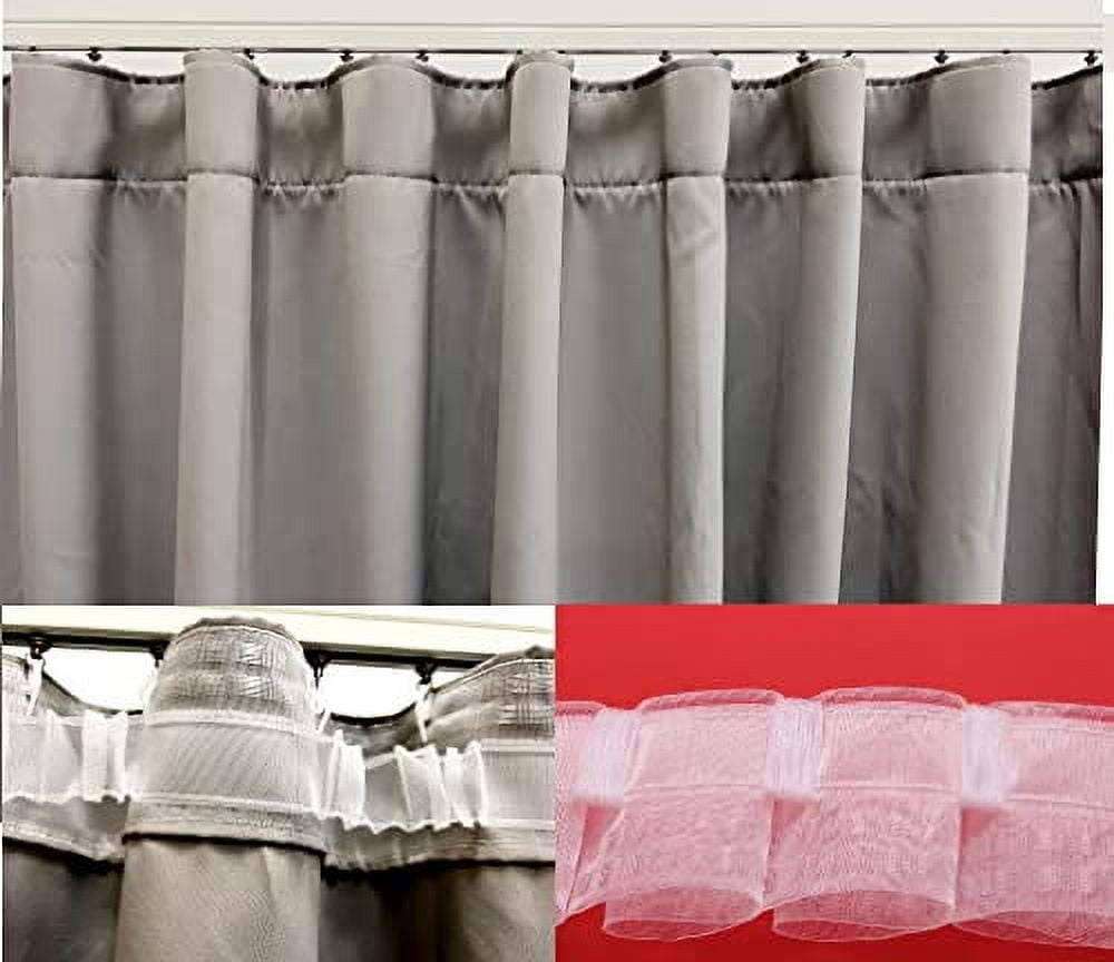 Ikiriska Add Ripplefold Tape to Our Custom Curtains, Tape Will be Attached to The Curtains (100")