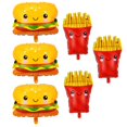 thumbnail image 5 of Set de globos GOTPASS de 6 piezas, hamburguesa y papas fritas, foil, 5 of 5