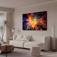 thumbnail image 3 of Póster enmarcado de fuegos artificiales en amarillo, azul y morado, para decoración de dormitorio, paisaje deportivo, oficina, habitación, regalo, estilo marco, 40 x 60 cm, 3 of 8