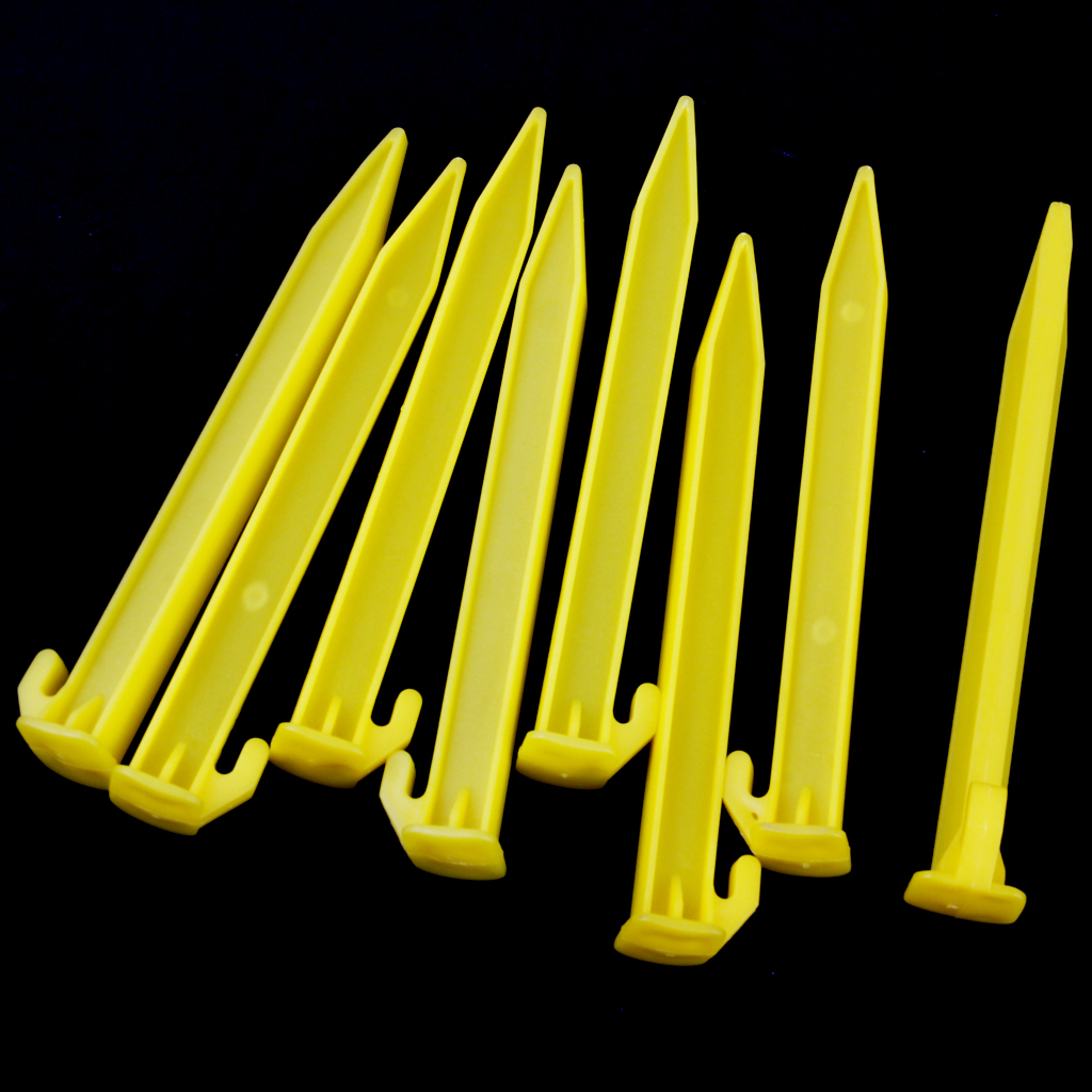 Tents & Canopies 10Pcs Yellow Heavy Duty Plastic Camping & Awning Tent Sand Ground Pegs Stake PD