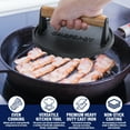 thumbnail image 5 of CHEFSPOT 7" Preseasoned Cast Iron Burger Press with Stay-Cool Wood Handle, Ridged Surface, 5 of 7