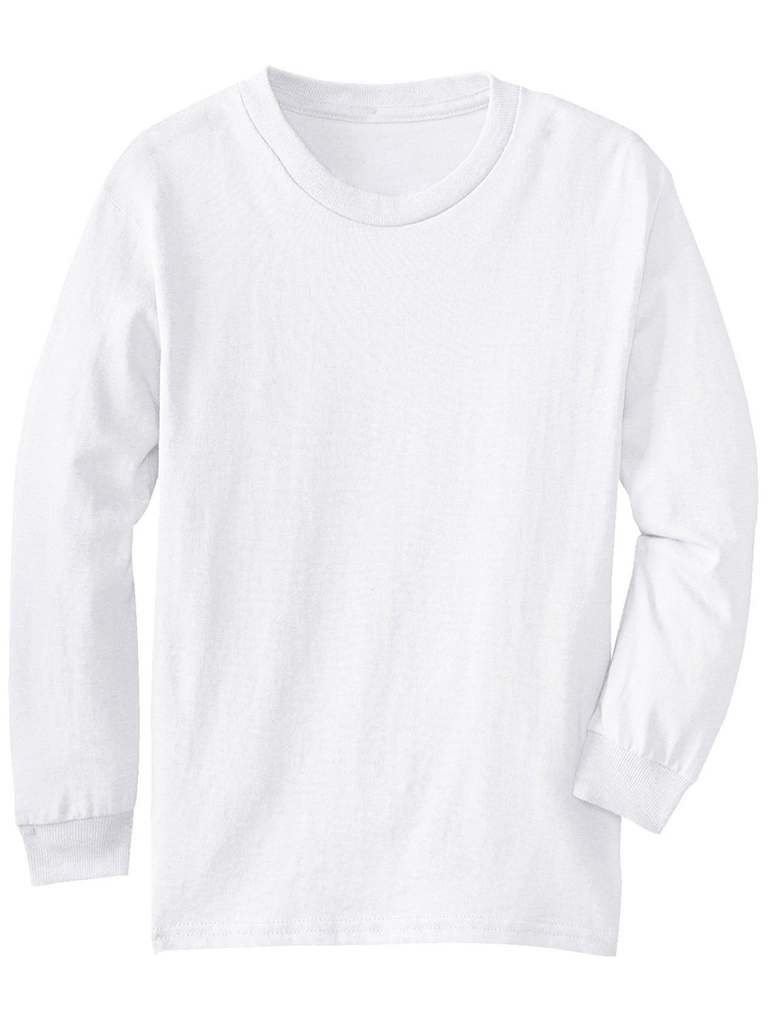 Unisex Kids Regular Fit Youth Long Sleeves Cotton Tshirt - Boys Girls 7 ...