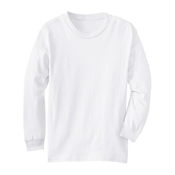 Unisex Kids - Unisex Kids Regular Fit Youth Long Sleeves Cotton Tshirt ...