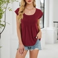 thumbnail image 5 of Duojiaj Women's Casual Short Sleeve T Shirt Summer Basic Round Neck Loose Fit Comfortable Soft Top Tee For Ladies Women's T-Shirts, 5 of 5