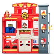 Kid Connection Fire Station Emergency Vehicle Playset with Light & Sound. 31 Pieces, Toddler Toys, Age 3+