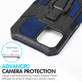 thumbnail image 4 of Military Grade Hybrid Armor Case with Integrated Belt Clip and Kickstand for iPhone 13 - Navy Blue, 4 of 11
