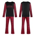 thumbnail image 3 of skpabo Men's Plaid Pajamas Sets Warehouse Mens 2 Piece Round Neck Pullover Patchwork Checked Long Sleeve Top & Checked Bottoms Pyjamas Nightwear Loungewear Sleepwear, 3 of 5