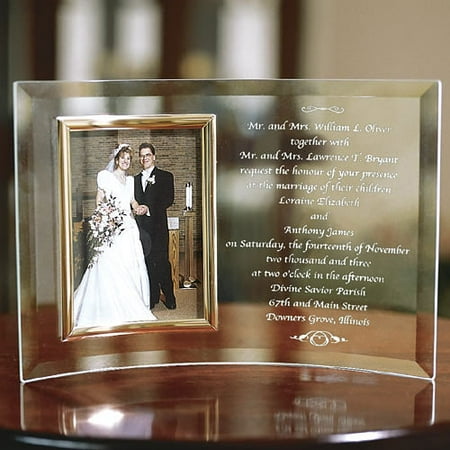 Personalized Beveled Glass Wedding Invitation Frame - Walmart.com