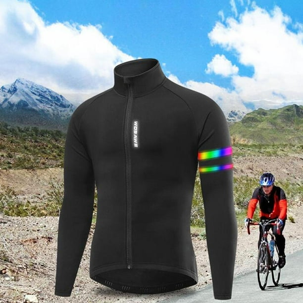 Chaqueta de ciclismo Invierno a prueba de viento Cálida Manga larga Resistente al agua con bolsillos Prendas de para climas fríos Ciclismo - Negro M Baoblaze Chaqueta de ciclismo