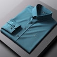thumbnail image 3 of DDAPJ pyju 2023 Clearance Men's Big and Tall Dress Shirts,Slim Fit Button Down Shirts Long Sleeve Formal Suit Shirt Solid Lightweight Cooling Wrinkle Free Business Shirt M - 5XL, 3 of 5