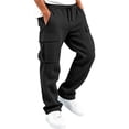 thumbnail image 4 of BXJX Boys Cargo Pants, Fall Casual Multi Pocket Elastic Waist Waffle Knit Trousers Black Size 12-13 T, 4 of 8