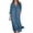 A-Blue, variant on Womens Long Sleeve Denim Dress, Button Shirt Solid Casual Maxi Jean Dresses, Loose Fitting Blouse Dress with Pockets Boho Wedding Dress Blue L