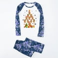 thumbnail image 3 of Jenny Matching Family Christmas Pajamas, Gingerbread Christmas Tree Print, Two-piece Set, Festive Blue Holiday Sleepwear, 3 of 7