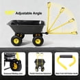thumbnail image 4 of Metal Dump Cart 600lb Large Bed 10" Tires for Garden Yard Lawn Construction, 4 of 11