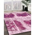 thumbnail image 3 of Ahgly Company Machine Washable Indoor Square Abstract Pink Lemonade Pink Area Rugs, 4' Square, 3 of 7