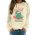 thumbnail image 1 of EHQJNJ Sweat-Shirt Vert à Col Rond pour Femmes Mode Mignon Décontracté Imprimé Col Rond Sans Capuche Manches Longues Sweat-Shirts Tendance Graphiques pour Dames Sans Capuche Doux et Chaud, 1 of 5