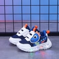 thumbnail image 3 of Toddler Boys Dinosaur Light Up Walking Shoes Fashion LED Flashing Breathable Platform Non Slip Tennis Shoes Blue, 3 of 6