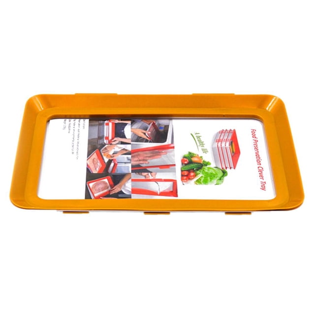 Bandeja de conservación de alimentos Platos de almacenamiento de alimentos frescos de plástico Contenedor naranja