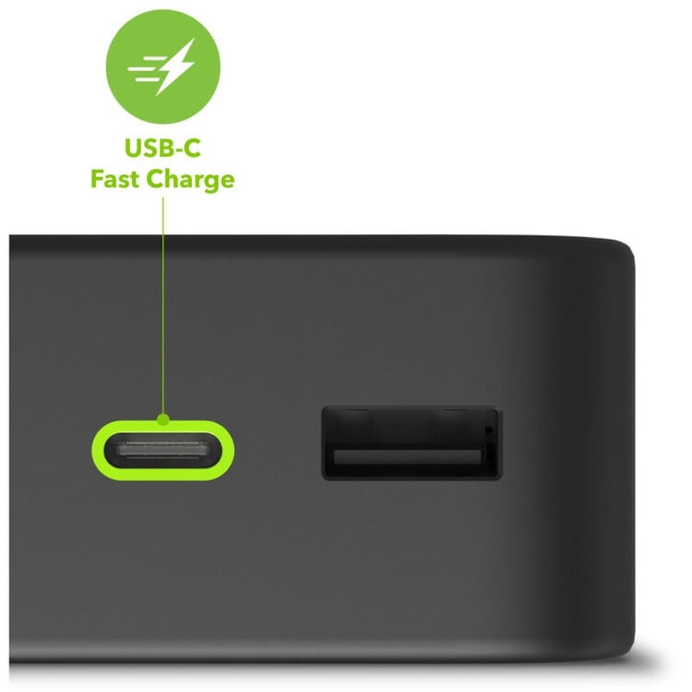 Restored mophie Powerstation 2023 with PD Power Bank - 10 000 mAh Large Internal Battery (2) USB-A Port and (1) 20W USB-C PD Fast Charging Input/Output Port Travel-Friendly (Refurbished)