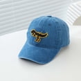 thumbnail image 5 of Krdevn Yellow Dinosaur Embroidery Washed Kids Baseball Cap Soft Adjustable Casual Outdoor Sun Hat for Toddler Boys Girls, 5 of 5