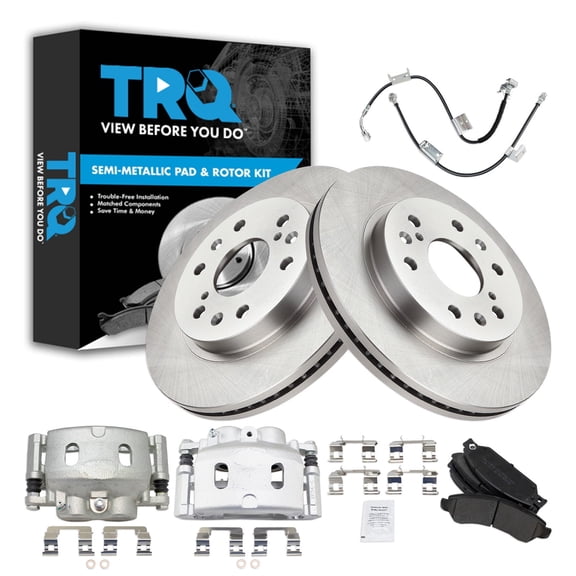 TRQ Brake Pad & Rotor Kit Semi-Metallic Fits 2005 Chevrolet Silverado 1500 GMC Sierra 1500