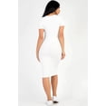 thumbnail image 5 of Ribbed Bodycon Midi Dress - White, 5 of 5
