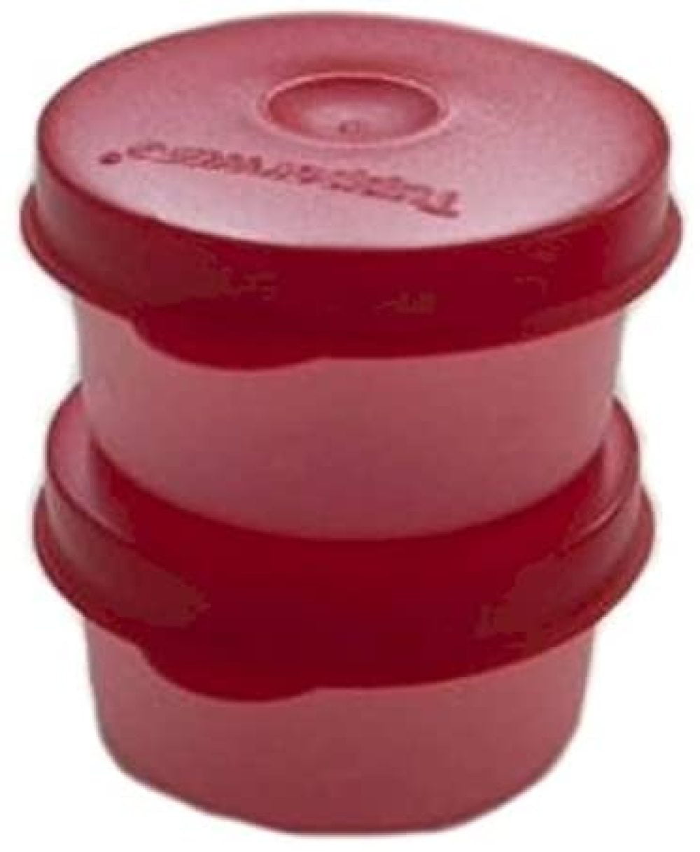 Tupperware Smidgets Set of 2 Red Pink for Bagel Keeper Condiment Container New 