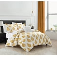 thumbnail image 2 of Chic Home Claudia 8-Piece Geometric Floral Medallion Comforter Set, King, Yellow, 2 of 2