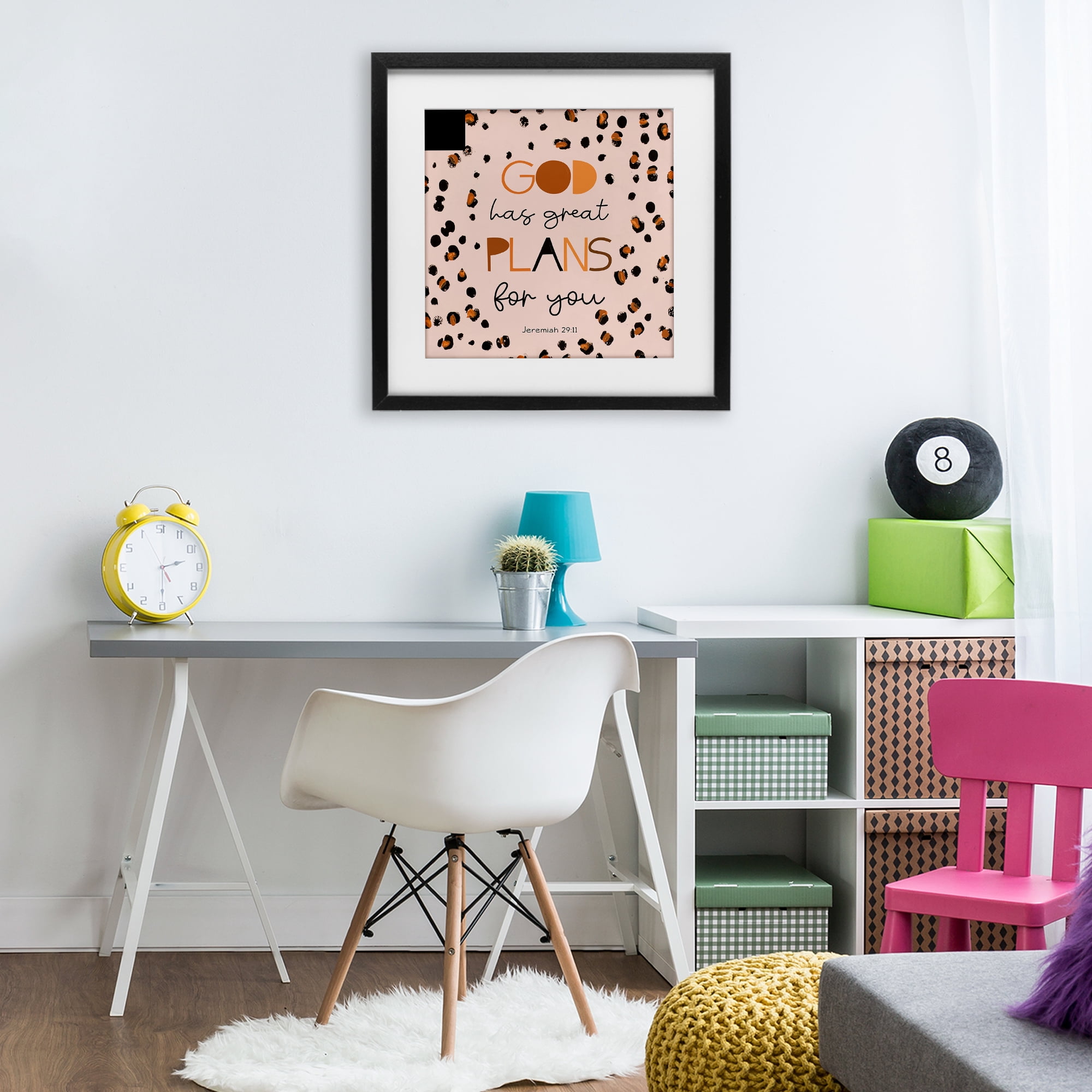 Stupell Industries God Has Plans For You Black Framed Print Under Glass, design by Patricia Pinto