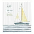 thumbnail image 3 of Ambesonne Inspirational Shower Curtain, Sailing Travel, 69"Wx75"L, Pale Blue White, 3 of 5