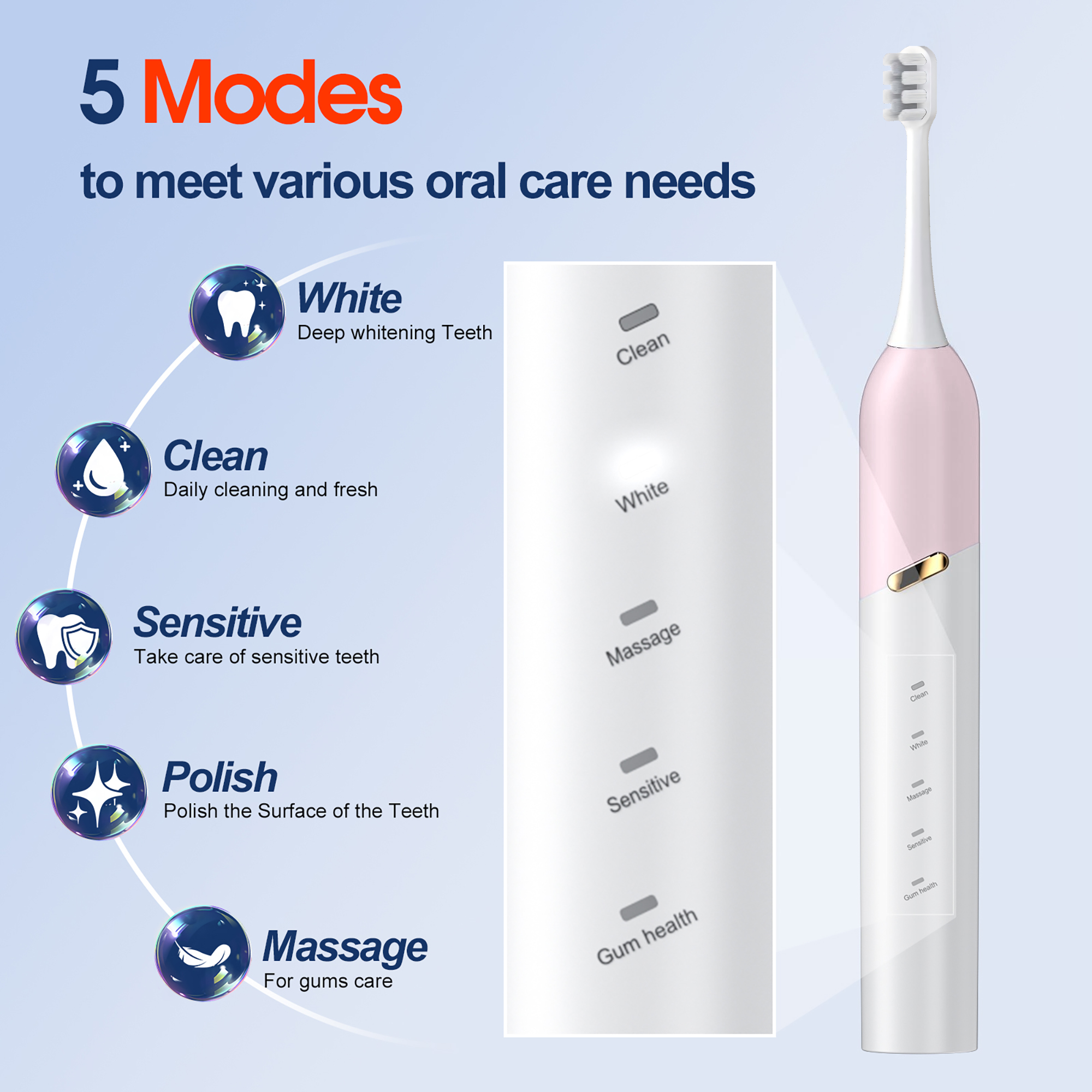 OasiSmile Sonic Electric Toothbrush With 4 Brush Heads photo 3