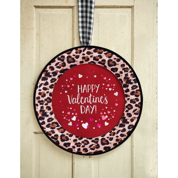 Evergreen Animal Print Check Sassafras Switchable Door Decor Frame- 24x24 in Fade and Weather Resistant