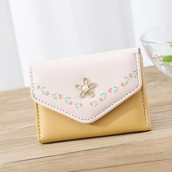 IELGY women's flower short multi-card slot clear coin purse