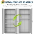 thumbnail image 4 of Rugerasy 71 Inch Tall Storage Metal Cabinet,Adjustable Feet and Lock Garage Cabinets with Doors and Shelves,Utility Storage Cabinet for Pantry Bedroom,White, 4 of 9