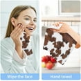 thumbnail image 7 of White Brown Print Cow Washcloth 12x12in Set, 6 Pack Absorbent Cotton Towel Square Kitchen Dishes Towels, Soft Cleaning Face Hand Towel Fast Drying Wash cloth, 7 of 7