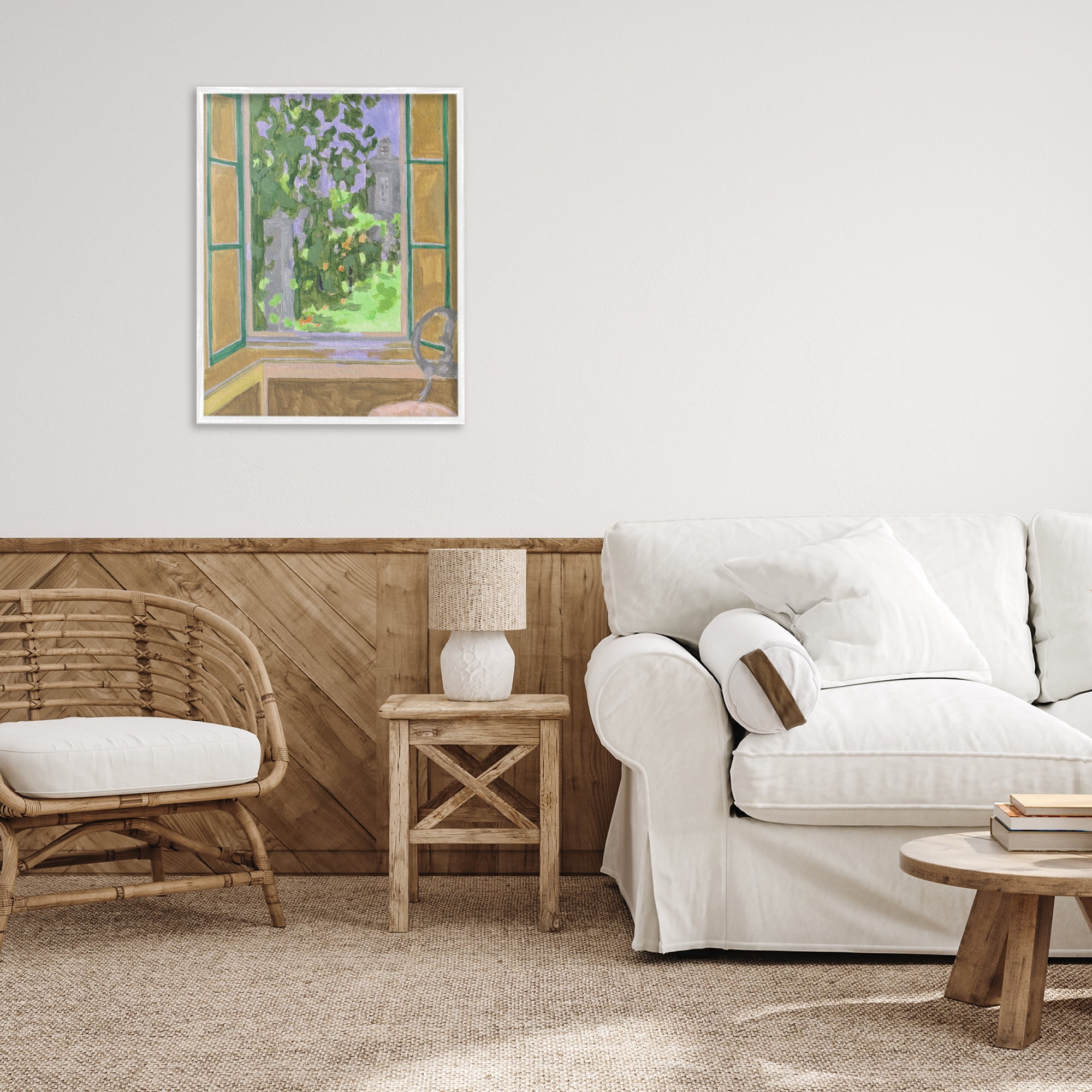 Seat For Spring Expression White Framed Giclee Art, design by Melissa Wang