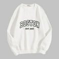 thumbnail image 2 of Fgnfyis 2025 Women's Hoodless Hoodies Pullover Sweatshirt Casual Letter Printing Sports Top with Long Sleeve for Hoodie Women White L, 2 of 3