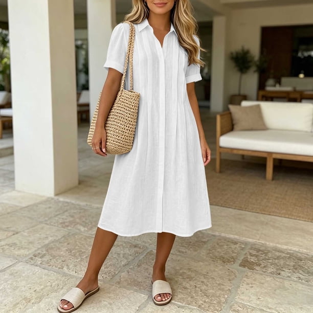 midi tunic dress Loose Linen Dress, Handmade Shift so you can get ready in seconds and still look perfectly put together Midi Tunic Dress