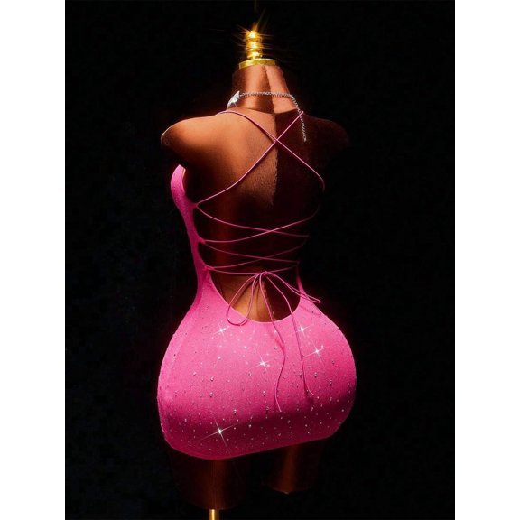 Multicolor Sexy Backless Sequin Mini Slip Dress For Party Cocktail Clubwear