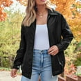 thumbnail image 2 of AELand Women's Oversized Leather Jackets Faux Suede Fall Fashion Motorcycle Coats Winter Outerwear,M, 2 of 6