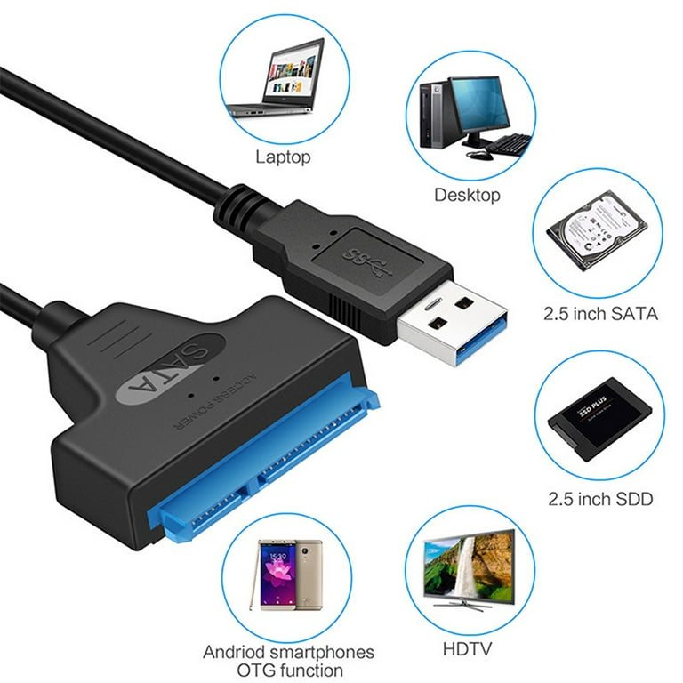 CABLE SATA USB 3.0 POUR DISQUE DUR 2.5 HDD/SSD