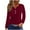 Red, variant on FAIWAD Long Sleeve Tops for Women Going Out Loose V-Neck Button Up Pullovers Dressy Casual Solid Color Shirts