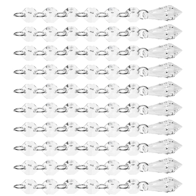 Colgante De Acrílico, 10PCS Forma De Gota Larga Droplight Colgante Bead Icicle Teardrop Crystal Hanging Bead Para Candelabros Para árbol De Navidad Para Habitación De Bebé ANGGREK Otros
