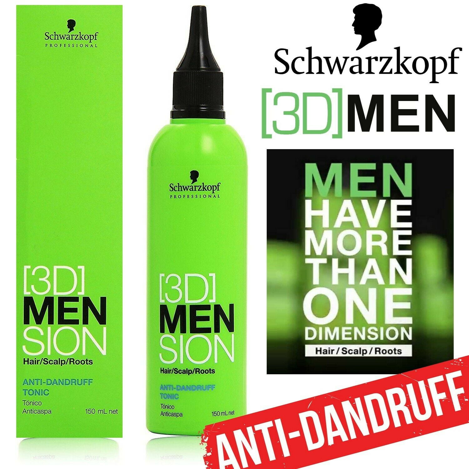 ik ontbijt Correct ik ben gelukkig Schwarzkopf 3D Mension Hair/ Scalp/ Roots Anti-Dandruff Tonic 150mL -  Walmart.com